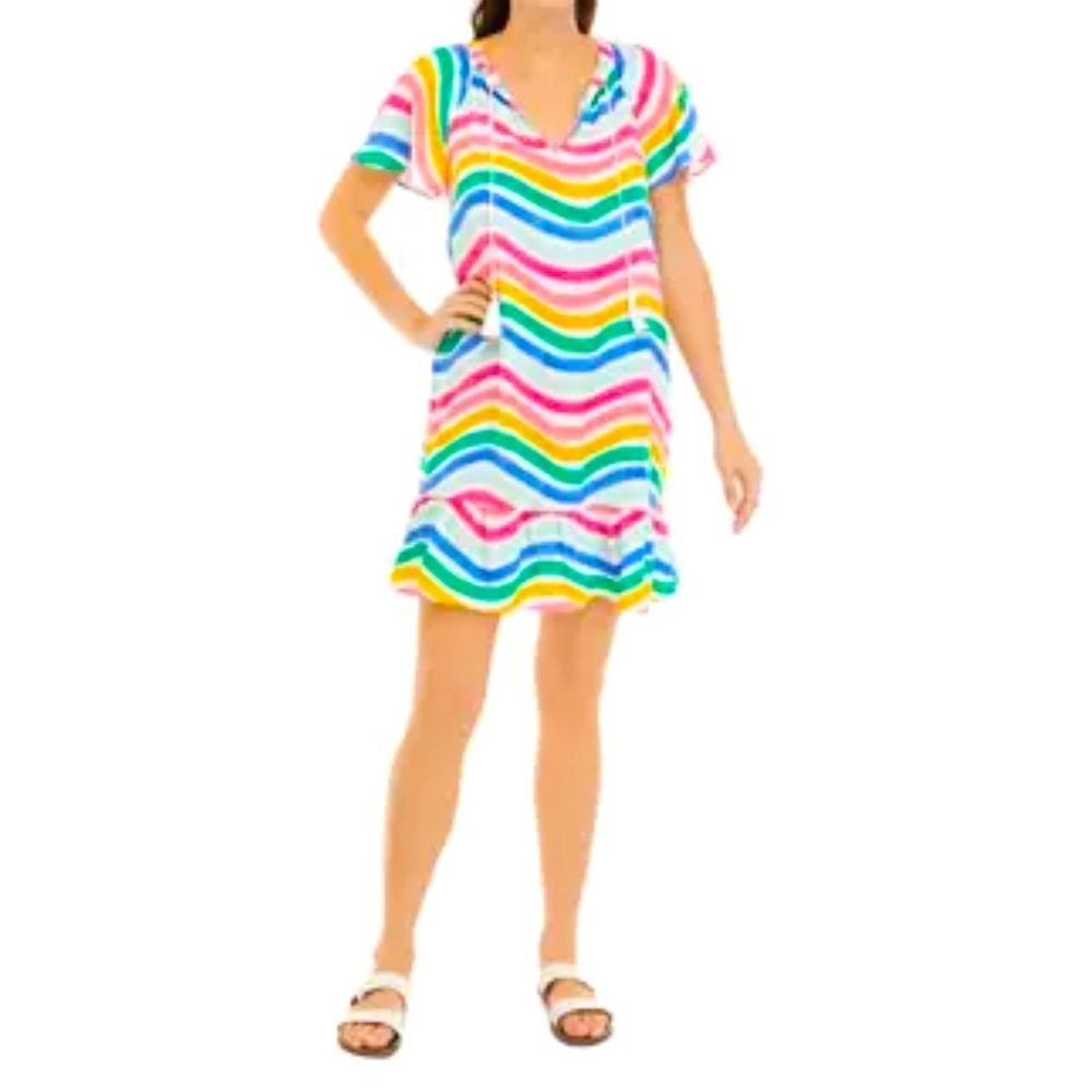 NWT Crown & Ivy Rainbow Peasant Dress Size Medium 🌈
